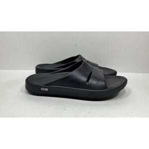 Oofos Ooahh Recovery Men’s Size‎ 9 Black Slide Comfort Sandal Shoes